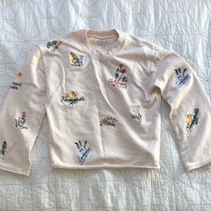 RARE Madewell Embroidered Flower Sweatshirt